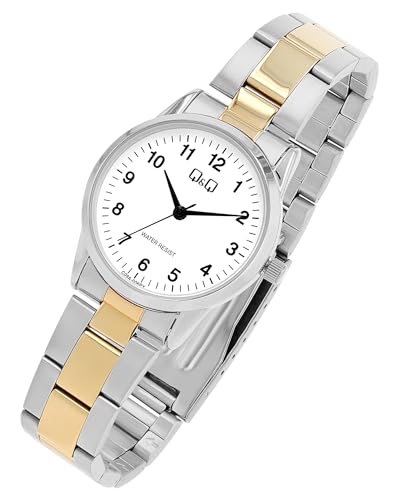 Q&Q by Citizen Damen Armband Uhr Silber Gold Analog Edelsthal Quarz Mode 3ATM Frauen 9C09A006PY von Excellanc