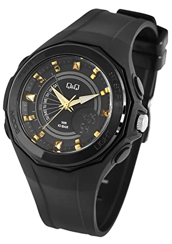 Q&Q by Citizen Damen Herren Armband Uhr Schwarz Negativ Display Analog Digital Negativ 100M Frauen Männer 9GW91J003Y von Excellanc