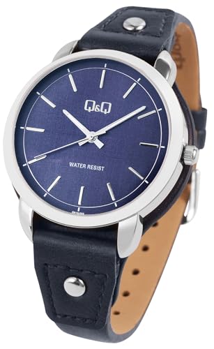 Q&Q by Citizen Design Damen Armband Uhr Blau Analog Leder Imitat Quarz Frauen 9QB19J302Y von Excellanc