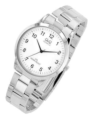 Q&Q by Citizen Herren Armband Uhr Weiß Silber Analog Edelstahl Klassik Mode Quarz 3ATM Männer 9C212J204Y von Excellanc