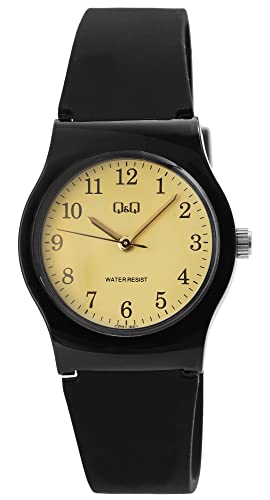 Q&Q by Citizen Herren Damen Armband Uhr Gelb Schwarz Silikon Analog Quarz Männer Frauen 9CP01J801Y von Excellanc