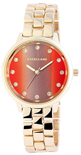 Excellanc Quarz Uhr Armbanduhr Damenuhr Crytalbesatz Metallarmband Bicolor 180801600007 von Excellanc