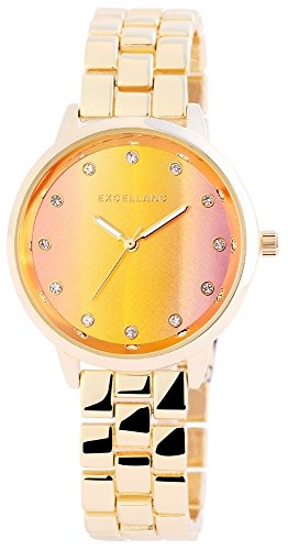 Excellanc Quarz Uhr Armbanduhr Damenuhr Crytalbesatz Metallarmband Bicolor 180805800007 von Excellanc