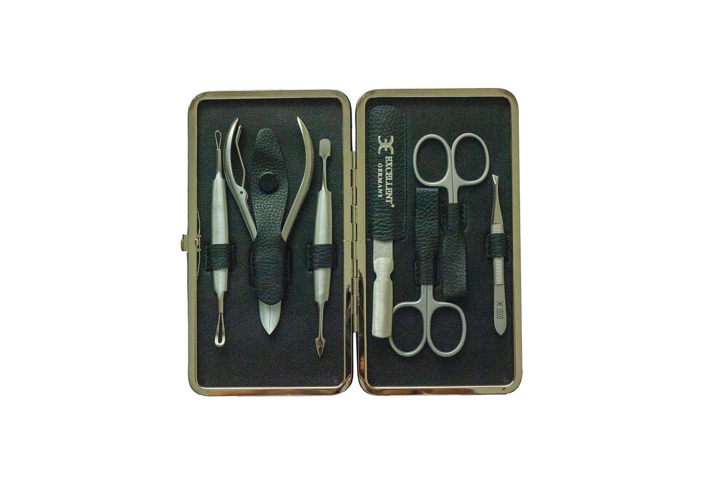 Excellent Solingen Maniküre-Etui Excellent Maniküre Etui im Rahmenetui - 7-teilig - dunkelgrün, 1 tlg. von Excellent Solingen