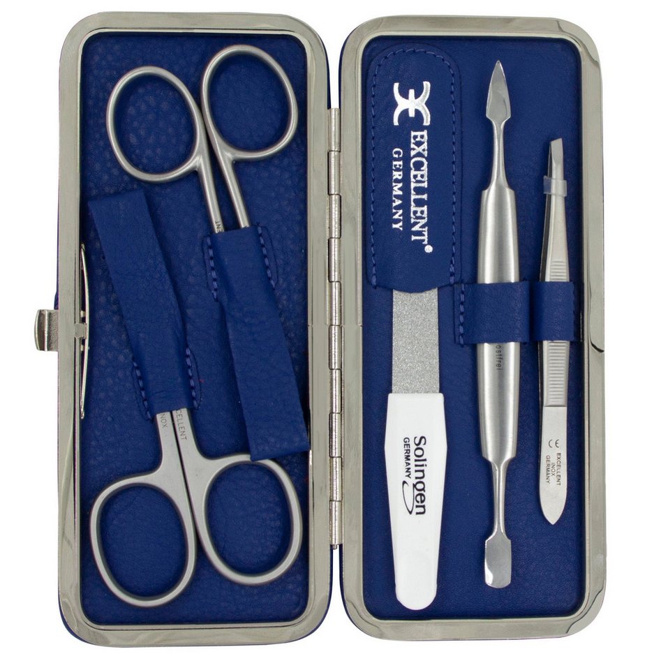 Excellent Solingen Maniküre-Etui Maniküre Etui 5-tlg. aus blauen Kunstleder, 1 tlg. von Excellent Solingen