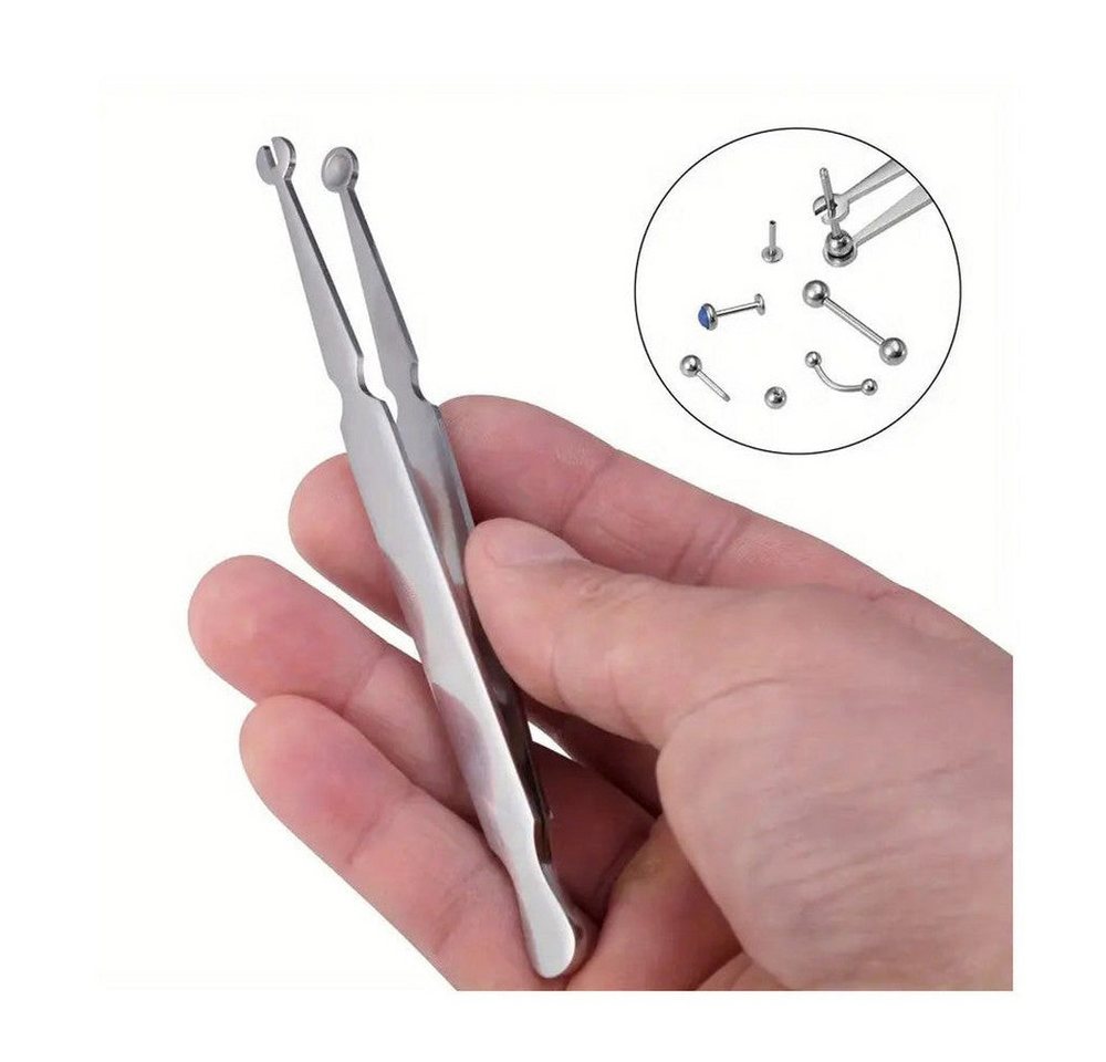 Excellent Solingen Piercing-Set Kugelhalterpinzette - vorne runde Kerbung (1-tlg) von Excellent Solingen