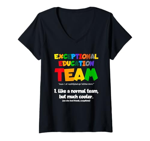 Damen Außergewöhnliches Bildungsteam Speed Ese Lehrerdefinition Humor T-Shirt mit V-Ausschnitt Damen Außergewöhnliches Bildungsteam Speed Ese Lehrerdefinition Humor T-Shirt mit V-Ausschnitt von Exceptional Education Team Sped Ese Teacher