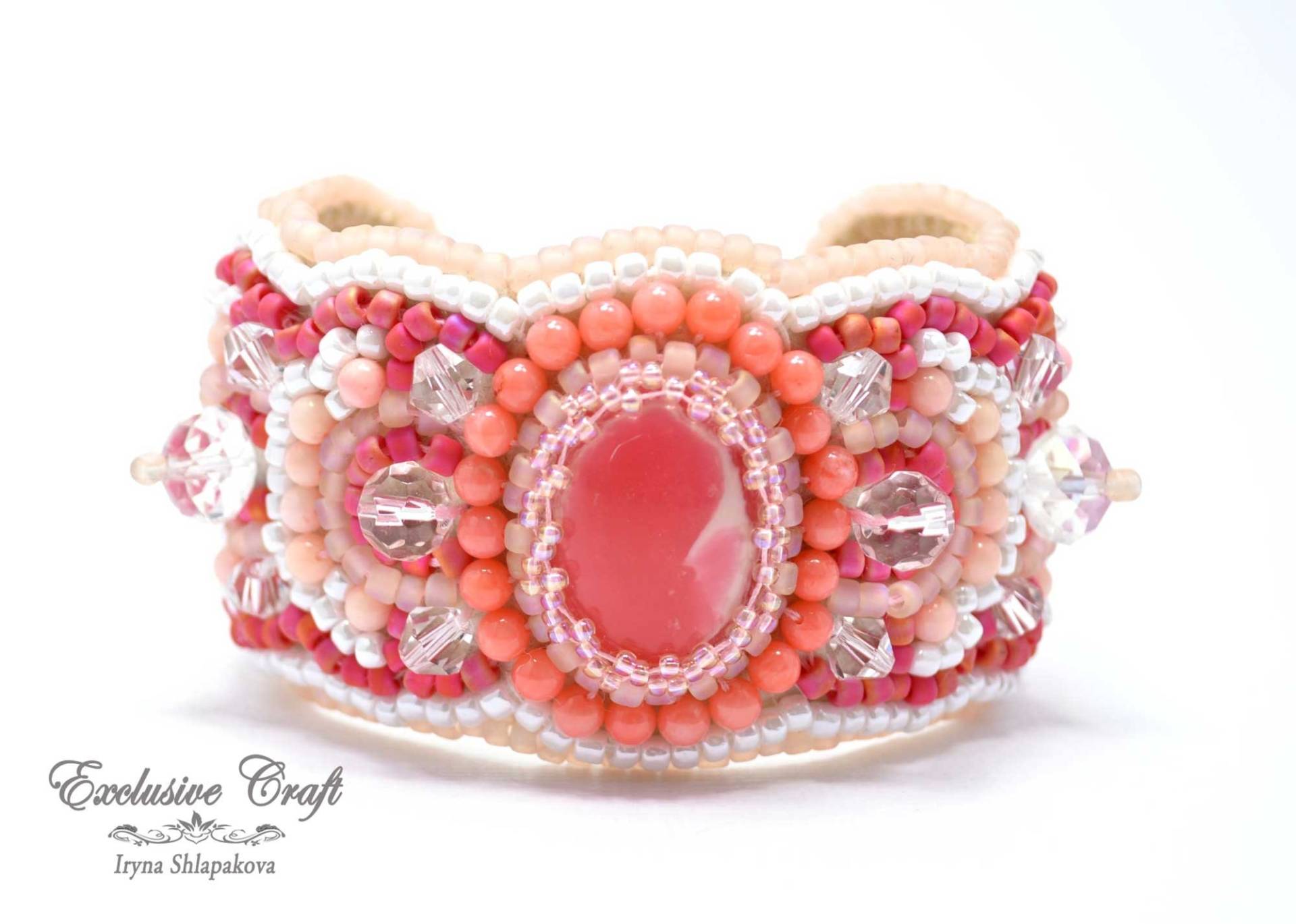 Rosa Perlenarmband Bestickt, Korallrosa Weißes Stickereiarmband, Einzigartiges Rosa Accessoire, Geschenk, Frauenarmband, Brauch Rosa Perlenarmband Bestickt, Korallrosa Weißes Stickereiarmband, Einzigartiges Rosa Accessoire, Geschenk, Frauenarmband, Brauch von ExclusiveCraft