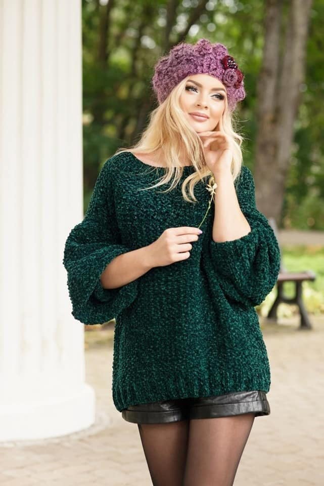 Samtpullover Pullover Und Strickpullover Strickartikel Damenpullover Grüner Stricken von ExclusiveHandmadeLV
