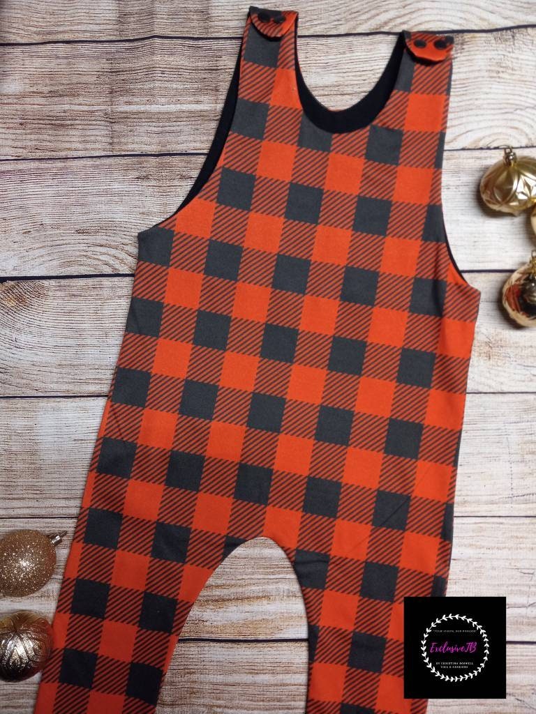 Buffalo Karo Romper, Büffel Strampler, Rot Und Schwarz Karierter Kleinkind Baby Büffel, Schwarzes Lumberjack von ExclusiveTB