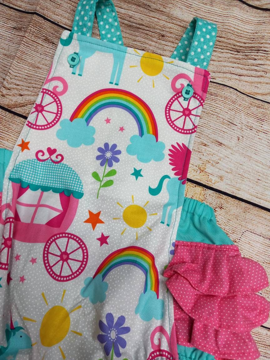 Einhorn Regenbogen Pokadots, Baby Kleinkind Strampler, Frühling Outfit, Sommer Und Regenbögen, Rüschen Geschenk Für Kleine Mädchen von ExclusiveTB