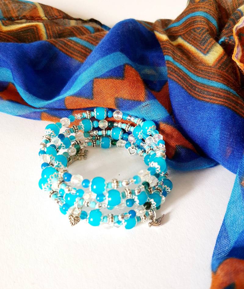 Memory Wire Armband Perlen, Stapelarmband, Wickelarmband, Statement Armband, Perlenarmband, Dekorativer Anhänger Memory Wire Armband Perlen, Stapelarmband, Wickelarmband, Statement Armband, Perlenarmband, Dekorativer Anhänger von ExclusiveVonMax