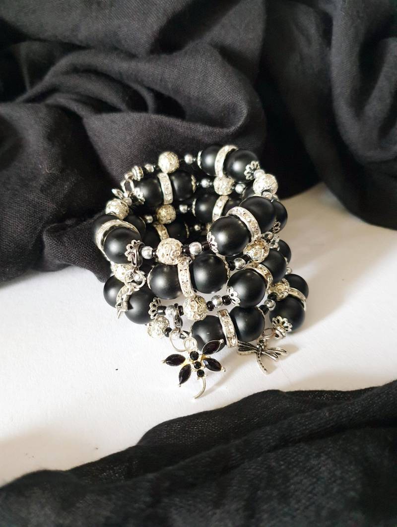 Memory Wire Armband Perlen, Stapelarmband, Wickelarmband, Statement Armband, Perlenarmband, Dekorativer Anhänger von ExclusiveVonMax