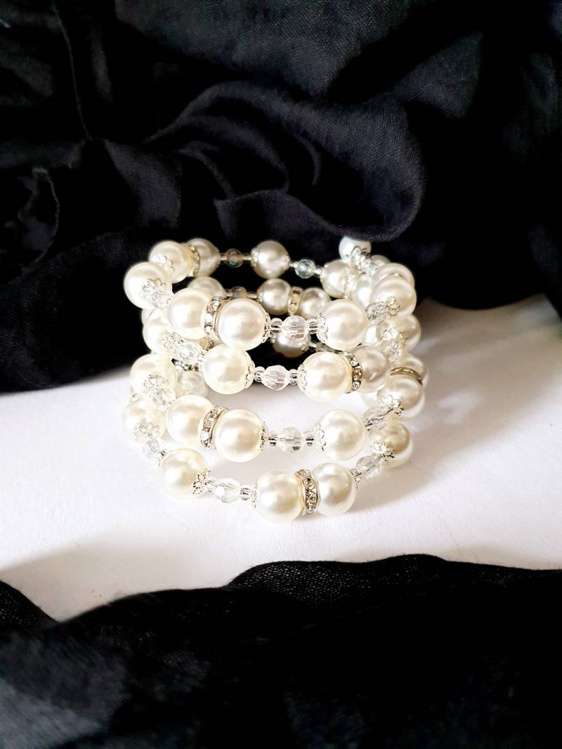 Memory Wire Armband Perlen, Stapelarmband, Wickelarmband, Statement Armband, Perlenarmband, Dekorativer Anhänger von ExclusiveVonMax