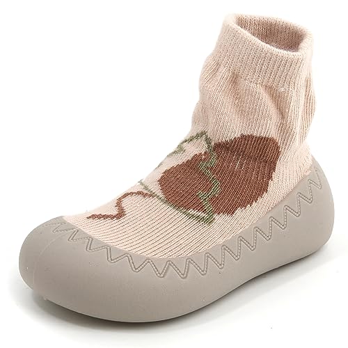 Exemaba Rutschfeste Sockenschuhe Baby kinderschuhe Babybodenschuhe 1 Paar(Rosa,Tag22/12-18M) von Exemaba