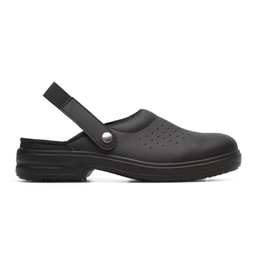 Exena Safeway Hi-Tech 00A113 SB-E-A SRC Airing Clog Blk A0121V005 Herren Sicherheitsschuhe, Schwarz, Weiß, 43 EU von Exena