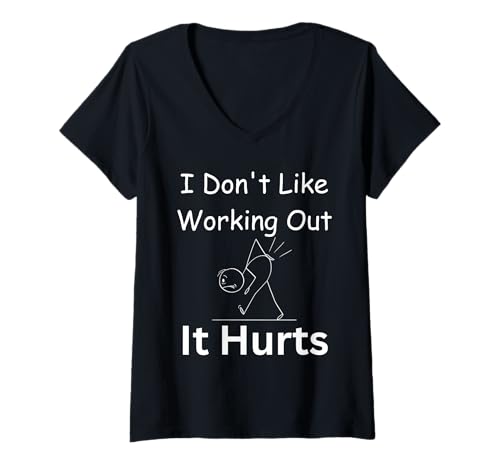 Damen Everything Hurts Fitness Humor Gym Enthusiasten T-Shirt mit V-Ausschnitt von Exercise Humor Fitness Enthusiast Work It Harder
