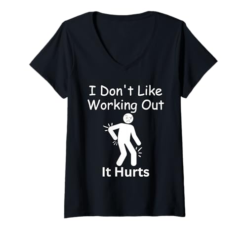 Damen Everything Hurts Fitness Humor Gym Enthusiasten T-Shirt mit V-Ausschnitt von Exercise Humor Fitness Enthusiast Work It Harder