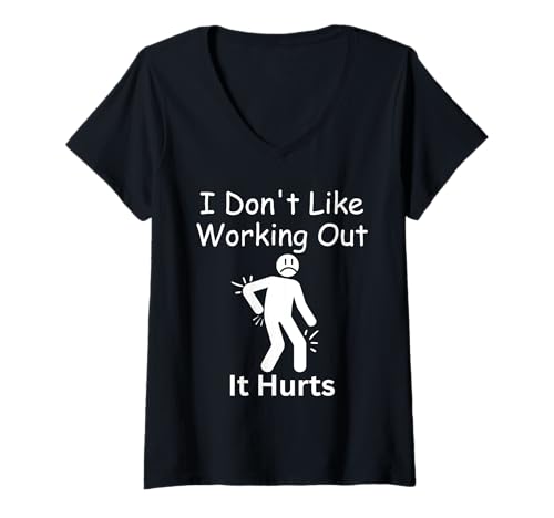 Damen Everything Hurts Fitness Humor Gym Enthusiasten T-Shirt mit V-Ausschnitt von Exercise Humor Fitness Enthusiast Work It Harder