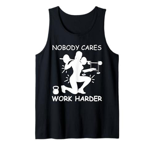 Women Nobody Cares Fitness Humor Gym Enthusiasten Tank Top von Exercise Humor Fitness Enthusiast Work It Harder