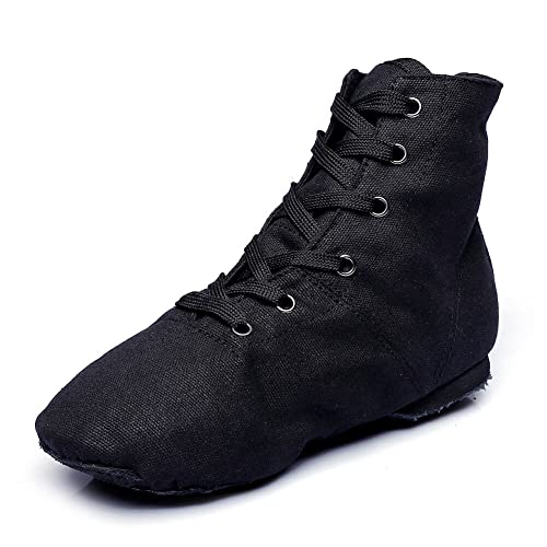 Exgingle Schwarze Jazz-Stiefel, Ballett-Tanz-Sneaker für Kinder und Erwachsene, Schwarz1, 37 EU von Exgingle