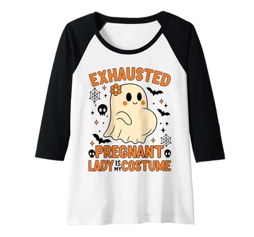 Damen Erschöpft Schwangere Dame Kostüm Niedlicher Geist Mama to Be Raglan Damen Erschöpft Schwangere Dame Kostüm Niedlicher Geist Mama to Be Raglan von Exhausted Pregnant Lady Costume Design