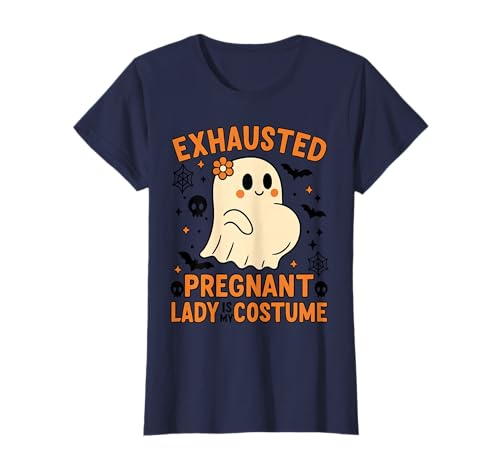 Damen Erschöpft Schwangere Dame Kostüm Niedlicher Geist Mama to Be T-Shirt Damen Erschöpft Schwangere Dame Kostüm Niedlicher Geist Mama to Be T-Shirt von Exhausted Pregnant Lady Costume Design