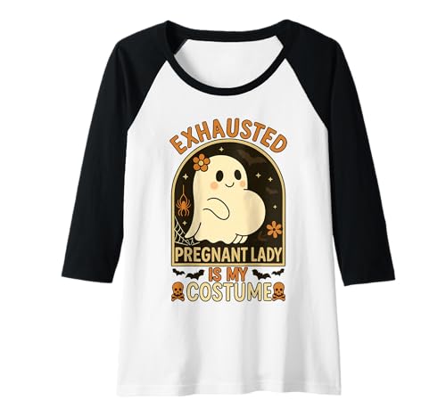 Damen Erschöpft Schwangere Lady is My Costume Mom to be Halloween Raglan Damen Erschöpft Schwangere Lady is My Costume Mom to be Halloween Raglan von Exhausted Pregnant Lady Costume Design