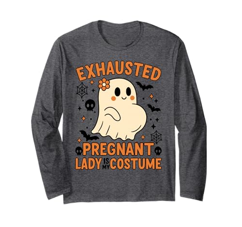 Erschöpft Schwangere Dame Kostüm Niedlicher Geist Mama to Be Langarmshirt von Exhausted Pregnant Lady Costume Design