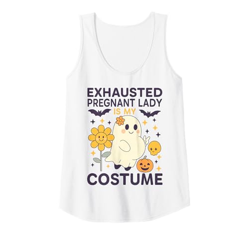 Damen Erschöpft Schwangere Lady is My Kostüm Floral Ghost Tank Top Damen Erschöpft Schwangere Lady is My Kostüm Floral Ghost Tank Top von Exhausted Pregnant Lady Floral Costume