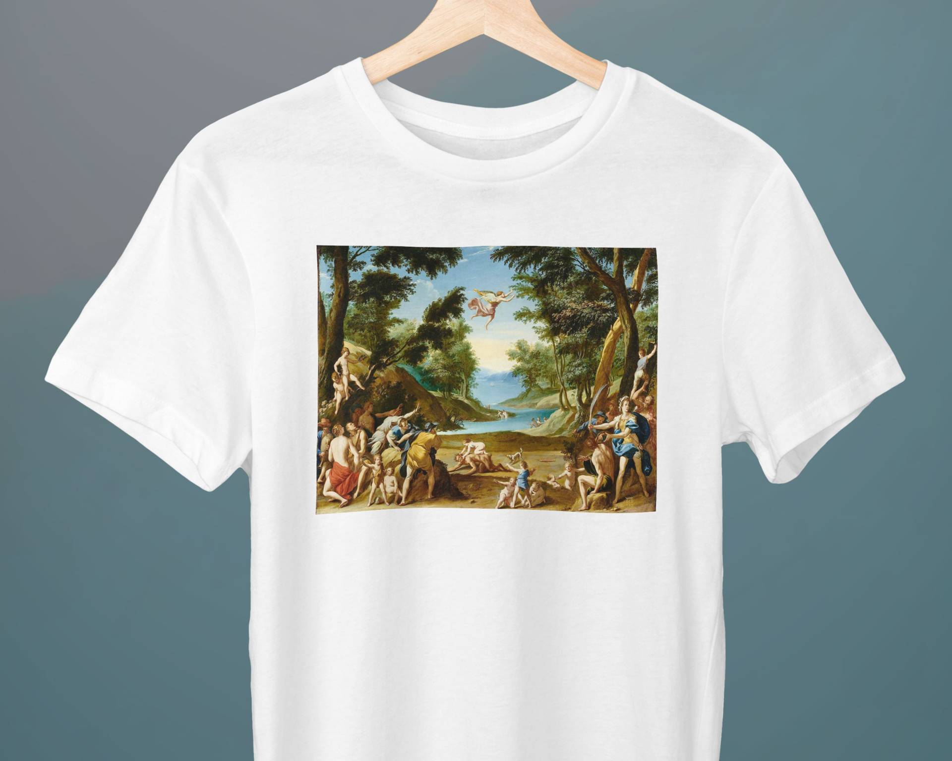 Amor Und Pfanne, Federico Zuccaro Malerei, Unisex T-Shirt, Kunst Mythologie, Geschenk Für Sie, Ihn, Kunstliebhaber von Exhibilirio