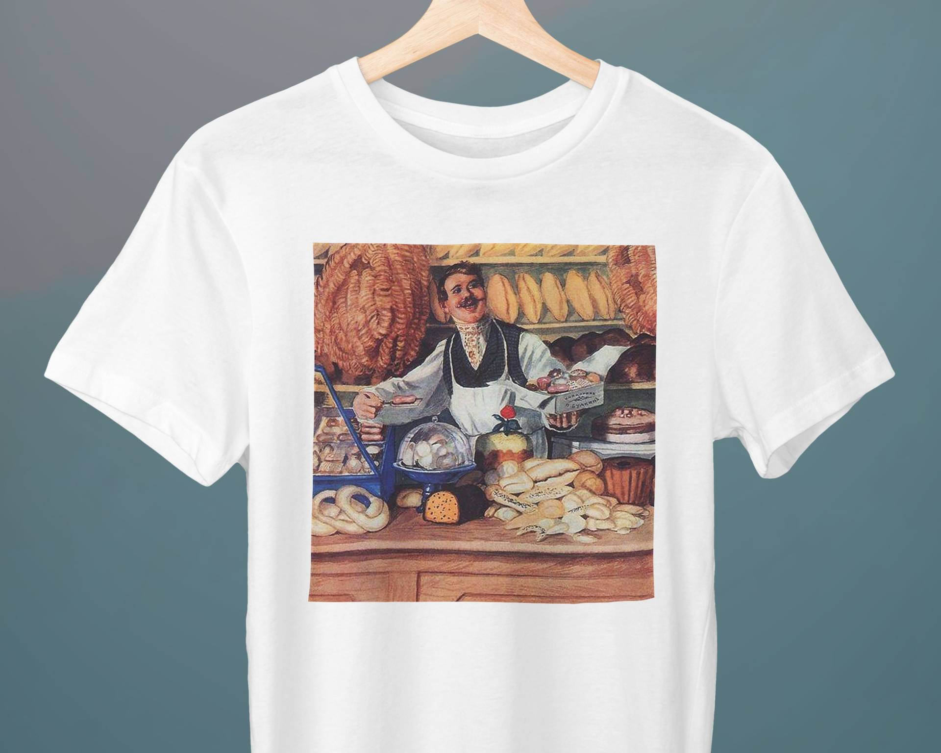 Baker, Boris Kustodiev, Unisex T-Shirt, Kunst Backen Liebhaber Geschenk, Geschenk von Exhibilirio