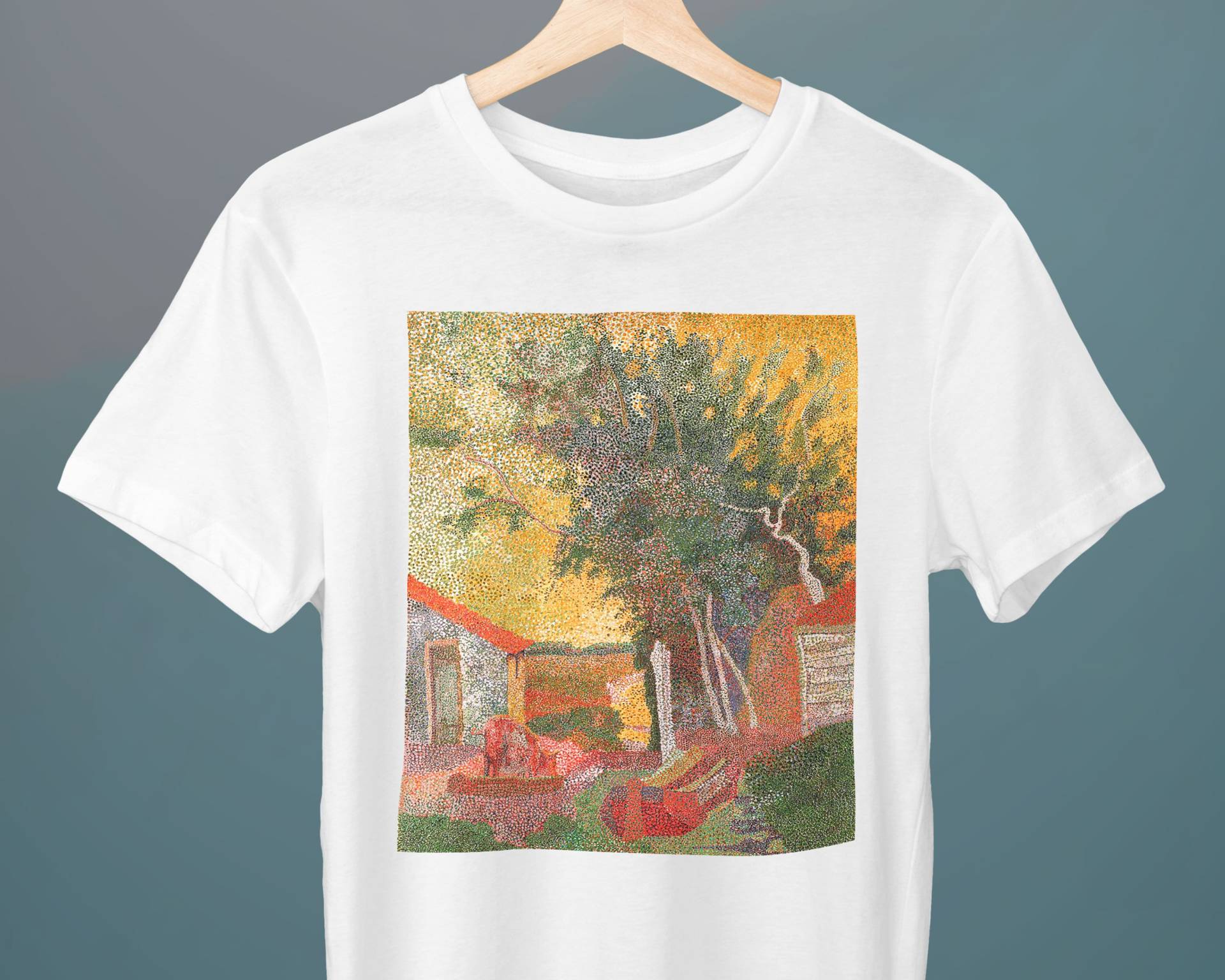 Boot Entlang Einer Bank, Jan Vijlbrief Malerei, Unisex T-Shirt, Kunst Abstrakt, Geschenk Für Sie, Ihn, Kunstliebhaber von Exhibilirio