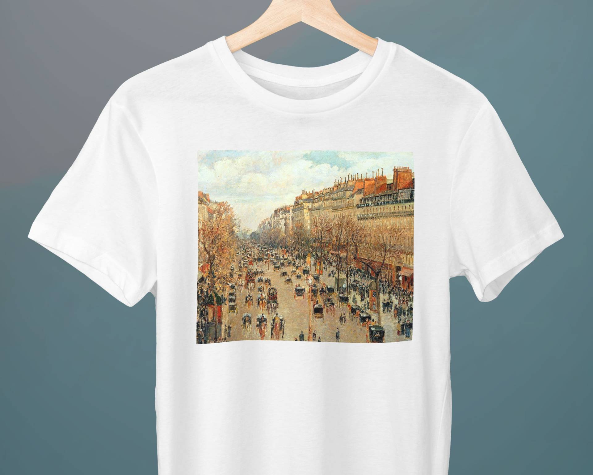 Boulevard Montmartre, Camille Pissarro Malerei, Unisex T-Shirt, Kunst-T-Shirt, Geschenk Für Sie, Ihn, Kunst-Liebhaber-Geschenk von Exhibilirio