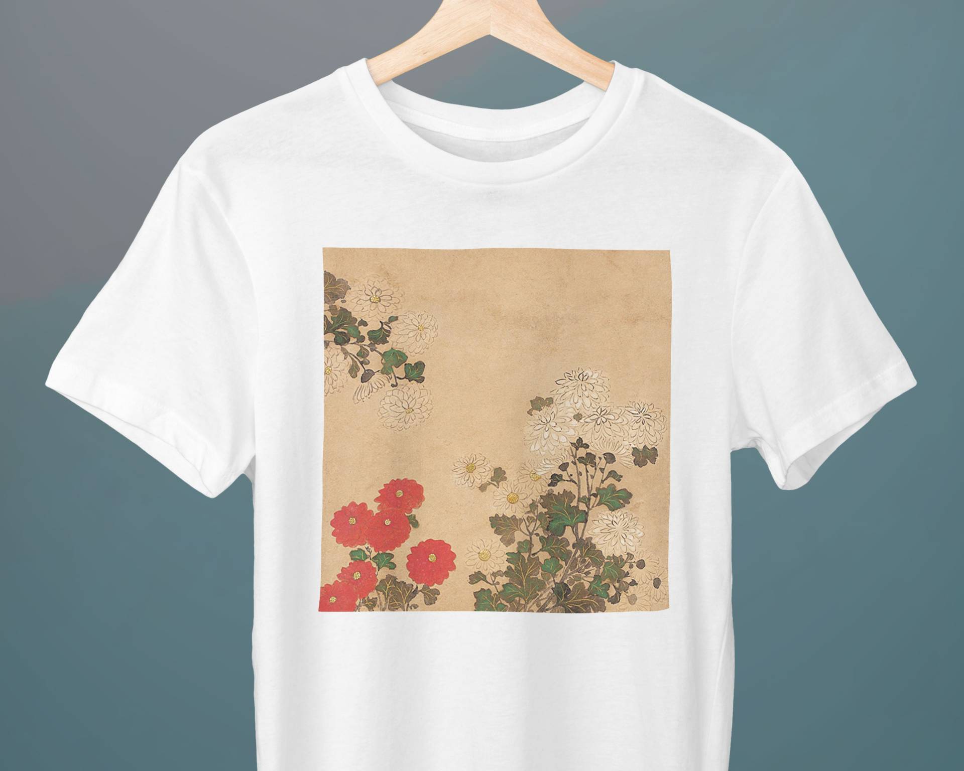 Chrysantheme, Ogata Korin Malerei, Unisex T-Shirt, Kunst Blumen Geschenk Für Sie, Ihn, Kunstliebhaber von Exhibilirio