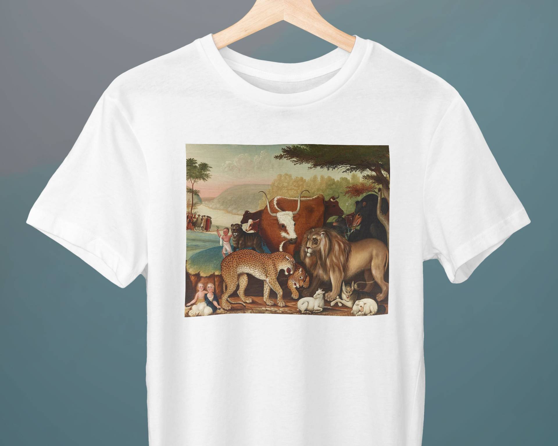 Das Friedliche Königreich, Edward Hicks Malerei, Unisex T-Shirt, Kunst Tier Geschenk Für Sie, Ihn von Exhibilirio