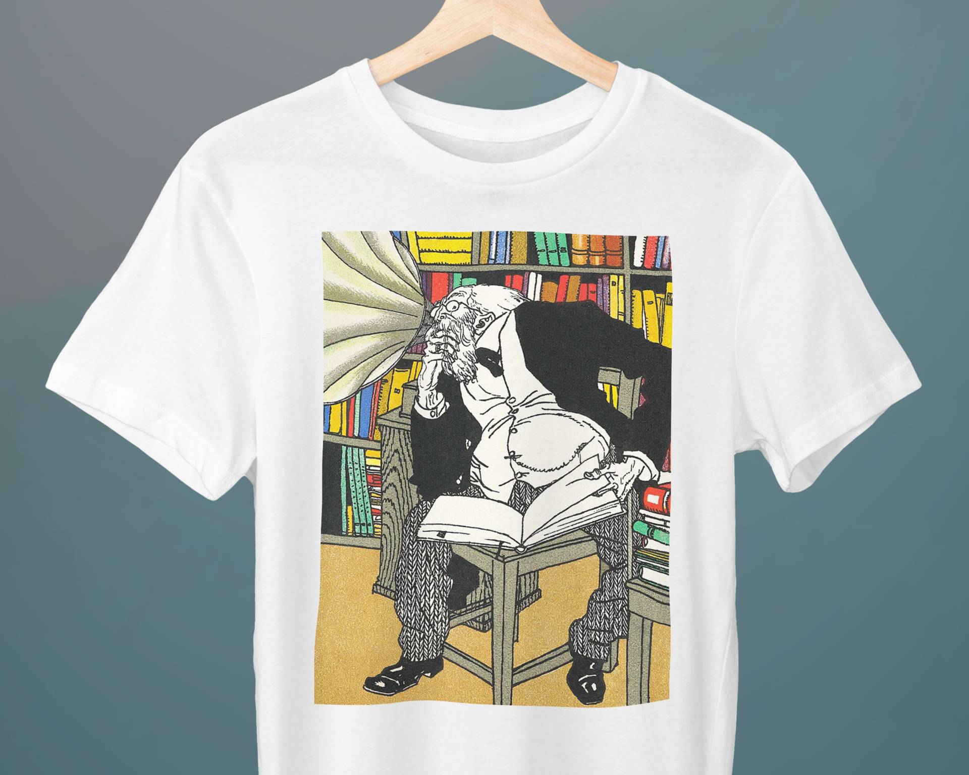 Der Dialektiker, Moriz Jung Gemälde, Unisex T-Shirt, Bibliothekar Geschenk Für Sie, Ihn, Kunstliebhaber von Exhibilirio