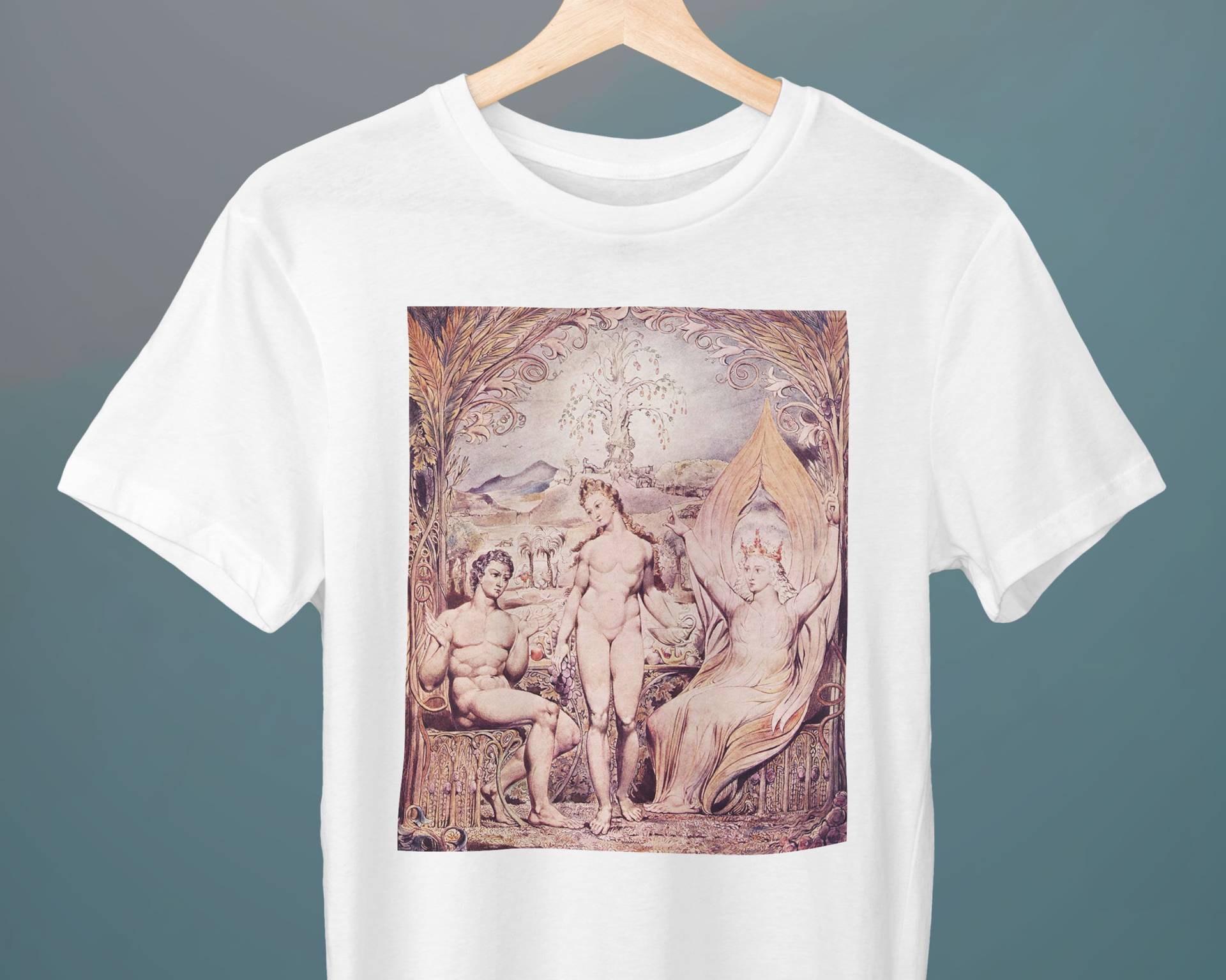 Der Erzengel Raphael Mit Adam Und Eva, William Blake Malerei, Unisex T-Shirt, Kunst Geschenk Für Sie, Ihn, Kunstliebhaber von Exhibilirio