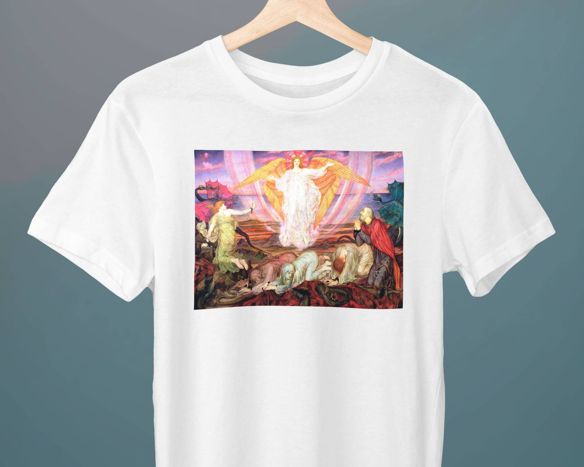 Der Tod Des Drachen, Evelyn De Morgan, Unisex T-Shirt, Mythologie, Kunst Drachen Geschenk Für Sie, Ihn von Exhibilirio