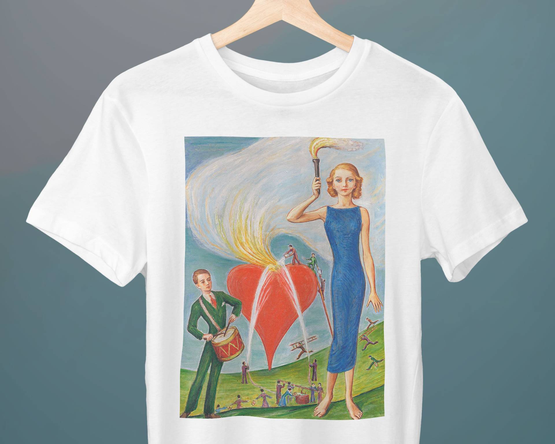 Ein Herz in Flammen, Nils Dardel, Unisex T-Shirt, Kunst Geschenk Für Sie, Ihn, Kunstliebhaber von Exhibilirio