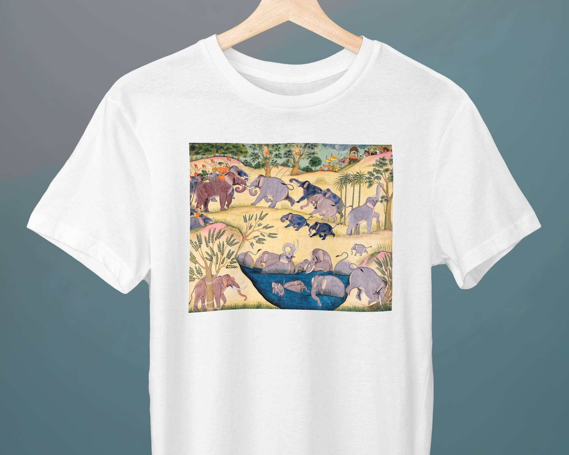 Elefantenjagd Von Maharaja Anup Singh Bikaner, Unisex T-Shirt, Kunst Elefant Geschenk Für Sie, Ihn, Kunstliebhaber von Exhibilirio