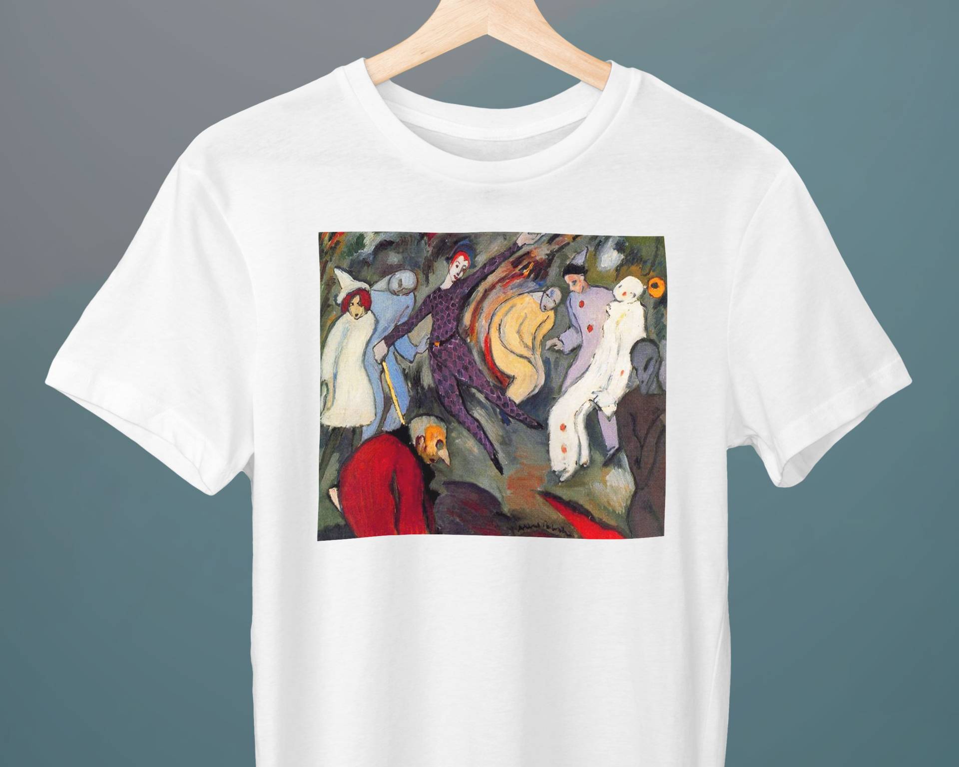 Harlequinade, Albert Bloch Malerei, Unisex T-Shirt, Kunst Symbolismus, Fine Art Geschenk Für Sie, Ihn, Kunstliebhaber von Exhibilirio