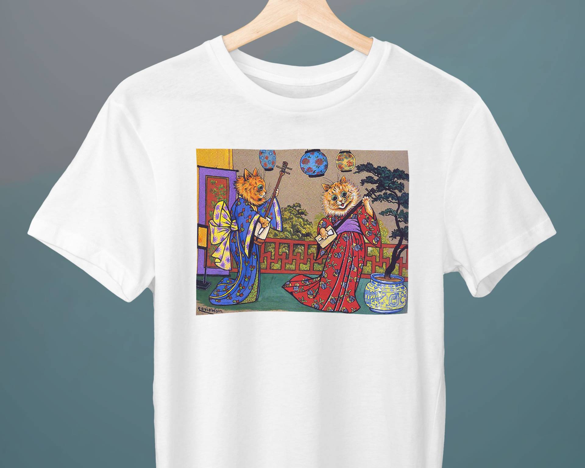 Katzenmusikanten, Louis Wain, Unisex T-Shirt, Kunst Katzen-T-Shirt, Geschenk Für Sie, Ihn, Katzenliebhaber von Exhibilirio