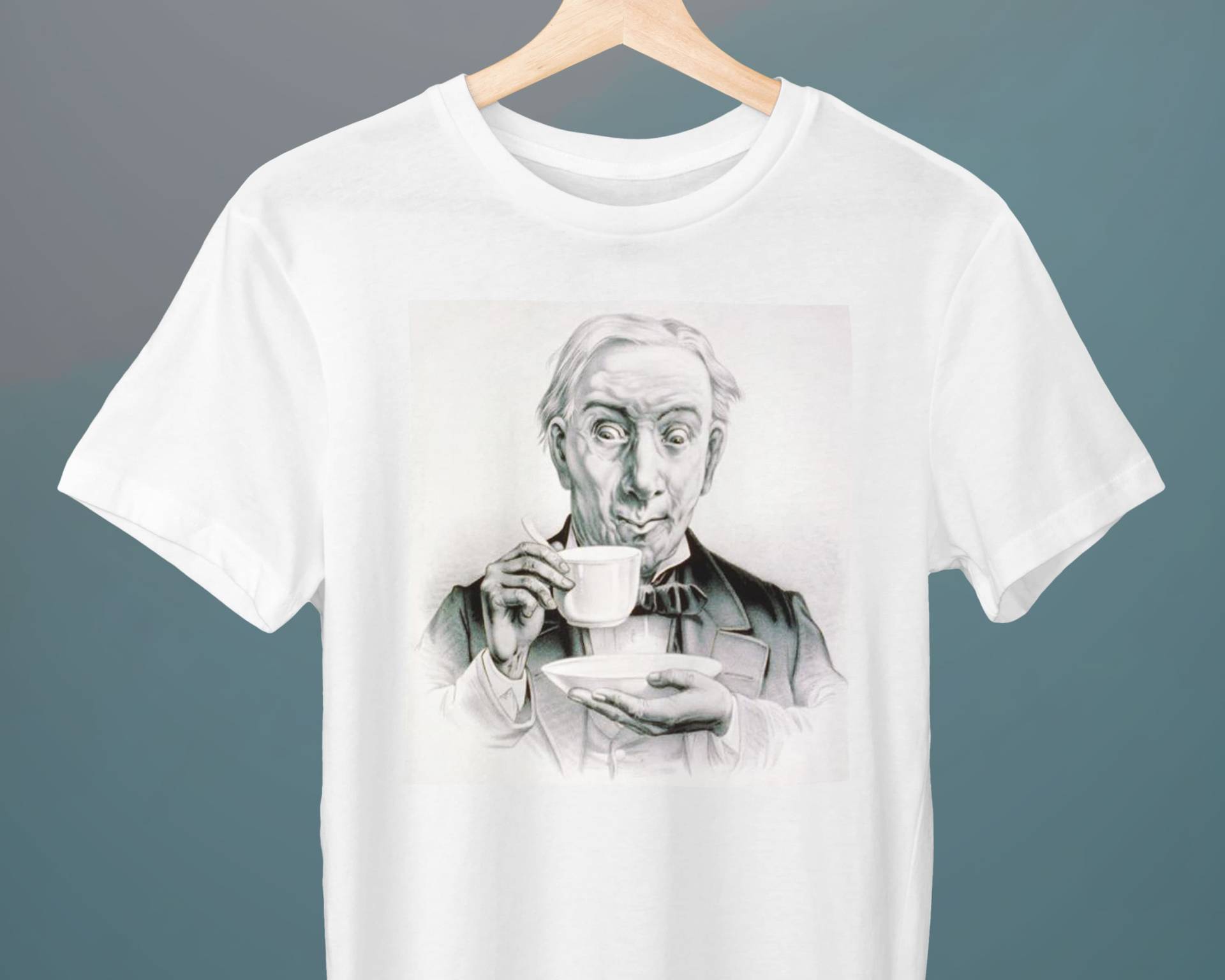 Leckerer Kaffee , Currier Und Ives, Unisex T-Shirt, Kunst Karikatur, Geschenk Für Sie, Ihn, Kaffeeliebhaber von Exhibilirio