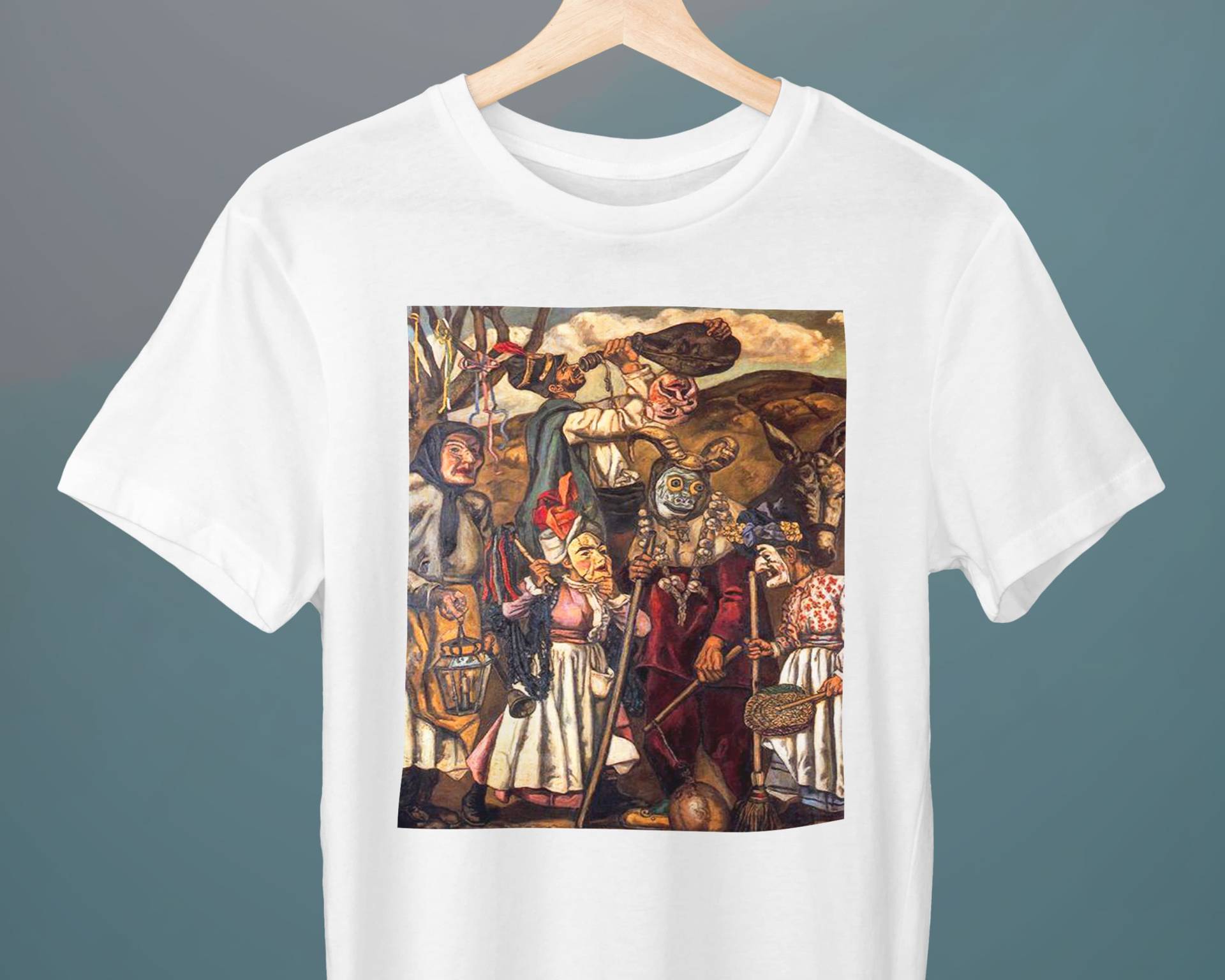 Masken Mit Esel, Jose Gutierrez Solana, Unisex T-Shirt, Kunst-T-Shirt, Expressionismus, Esel-T-Shirt, Geschenk Für Sie, Ihn, Kunstliebhabergeschenk von Exhibilirio