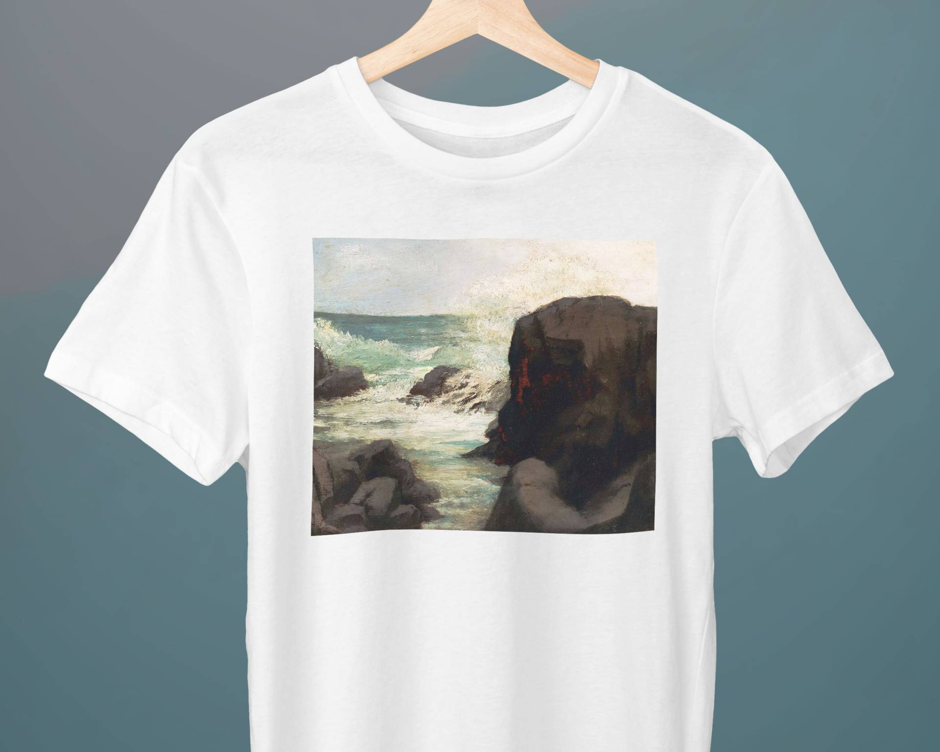 Meer Und Felsen in Der Nähe Von Spouting Horn, John La Farge, Unisex T-Shirt, Landschaft Kunst Geschenk Für Sie, Ihn von Exhibilirio