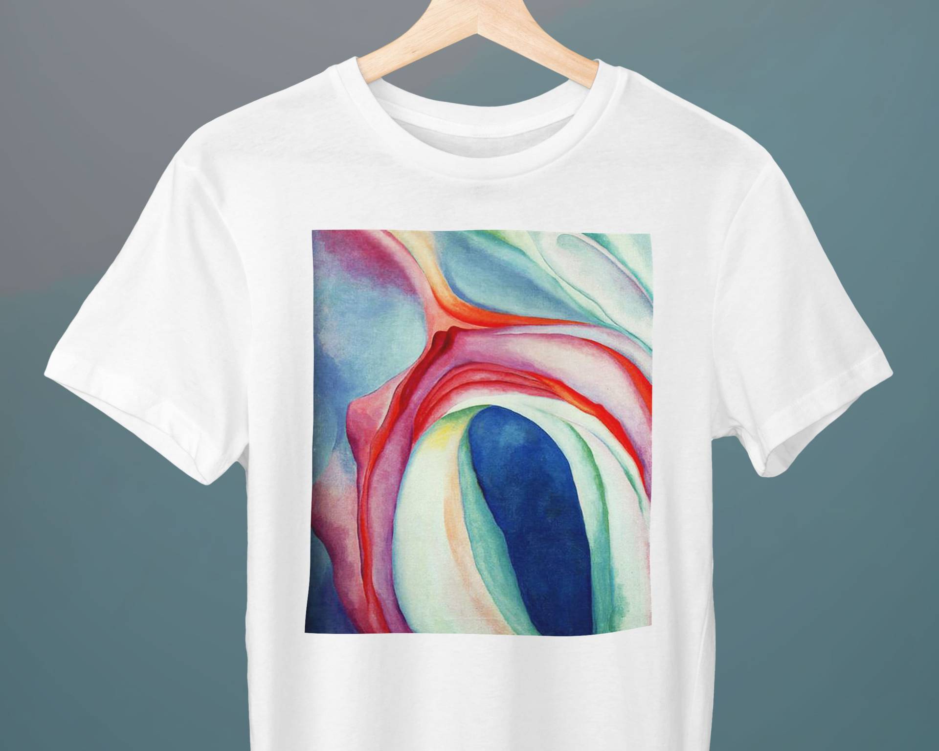 Musik Pink Und Blau Ii, Georgia O'keeffe Malerei, Unisex T-Shirt, Kunst Geschenk Für Sie, Ihn, Kunstliebhaber von Exhibilirio