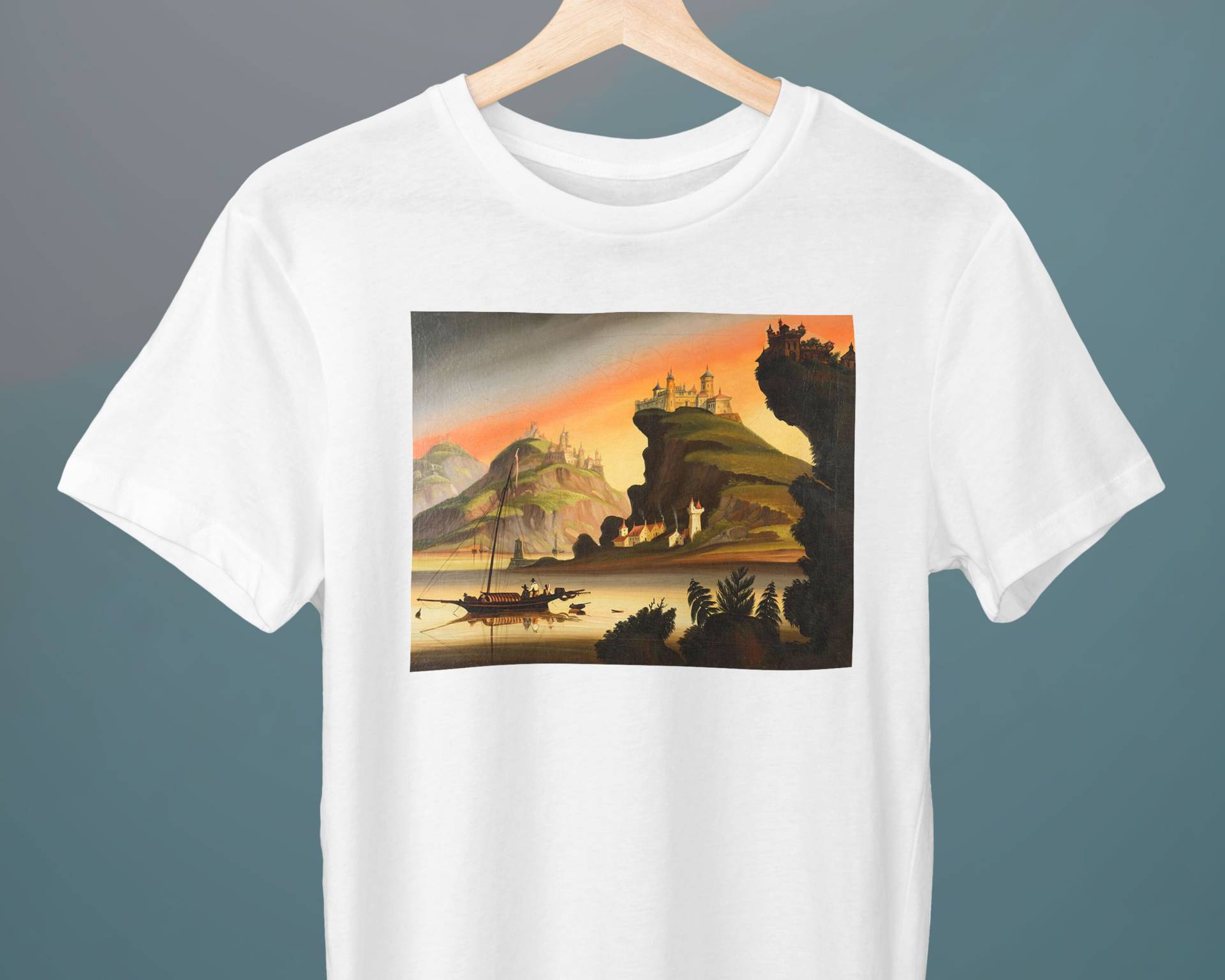 Rheinschlösser, Thomas Chambers Malerei, Unisex T-Shirt, Kunst Geschenk Für Sie, Ihn von Exhibilirio