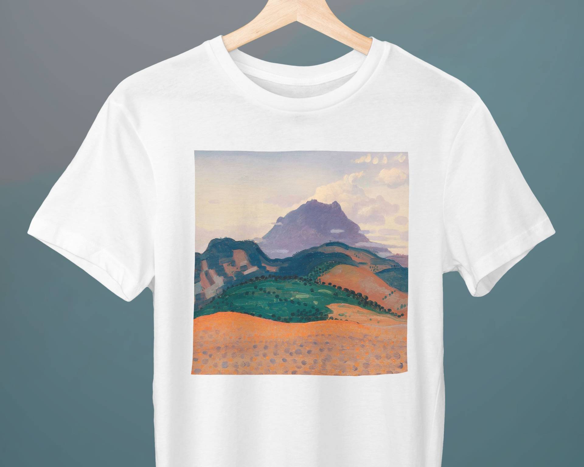 Tour Madeloc in Den Pyrenäen, Derwent Lees, Unisex T-Shirt, Kunst Bildende Kunst, Berge, Geschenk Für Sie, Ihn, Kunstliebhaber von Exhibilirio