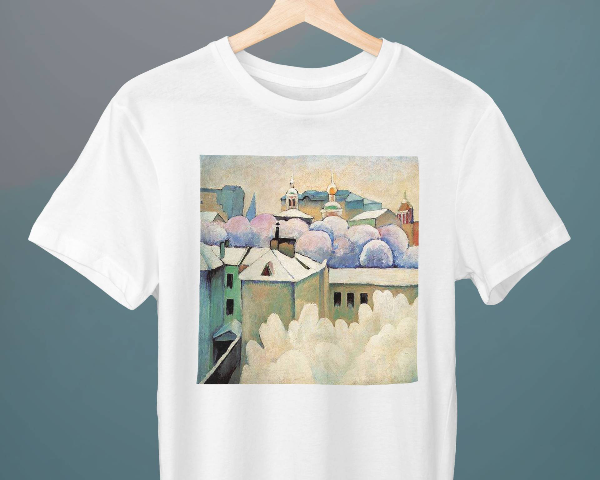 Urban Winter Landschaft, Ilya Mashkov Malerei, Unisex T-Shirt, Kunst Geschenk Für Sie, Ihn von Exhibilirio